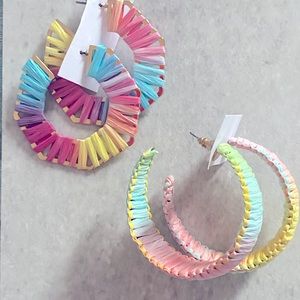 💜💙💚2 PAIRS 💚💙💜of half hoop Earrings! Handmade pastel earrings !